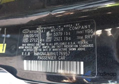 2017 Genesis G80 3.8 from USA, damaged, VIN KMHGN4JE8HU176957